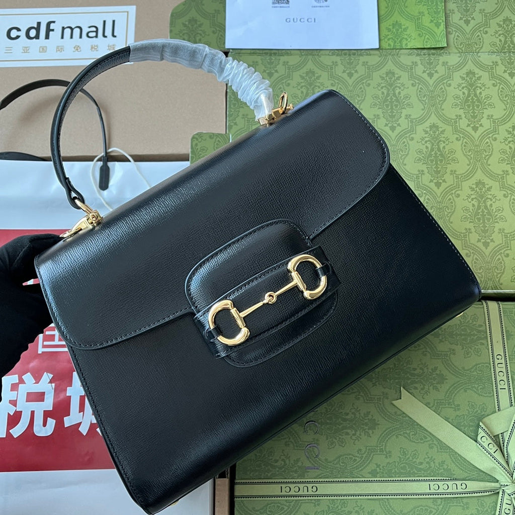 HORSEBIT 1955 TOP HANDLE BAG CALFSKIN GOLD HARDWARE