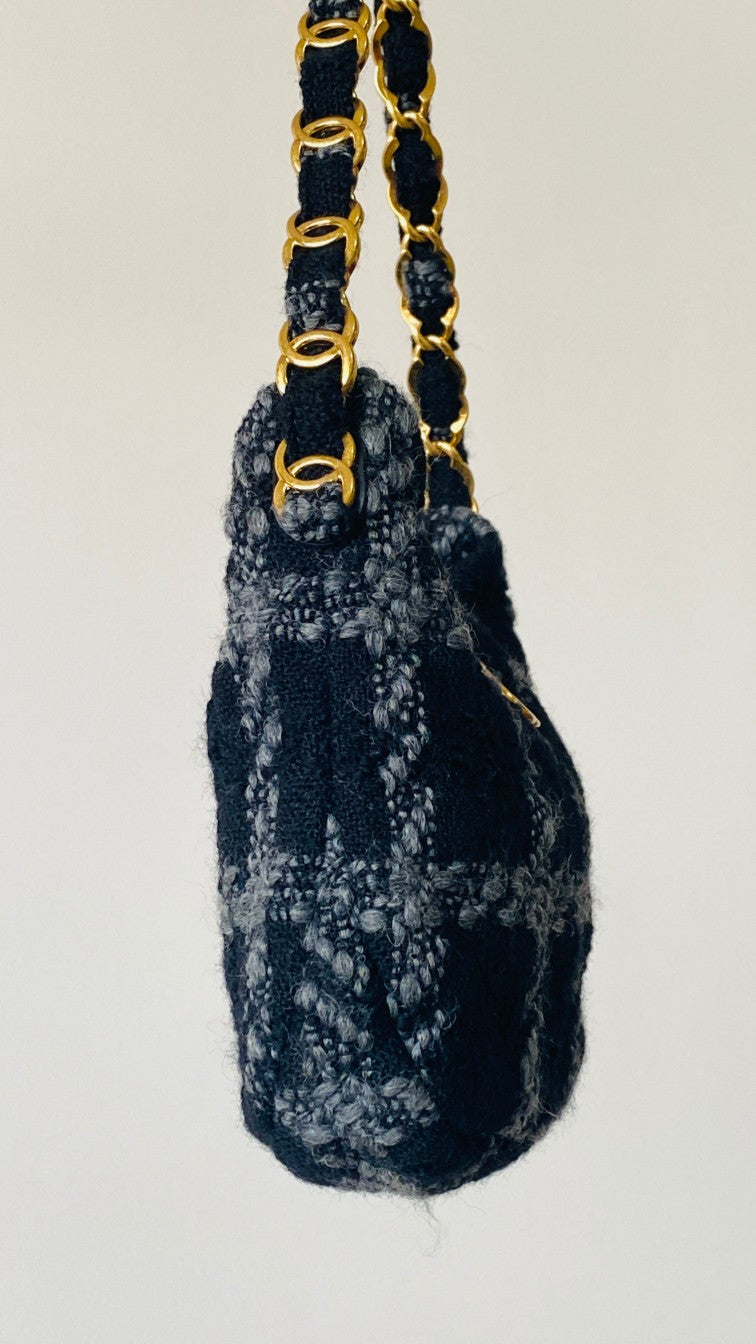 C*C 2025 hobo handbag 24 black gray wool