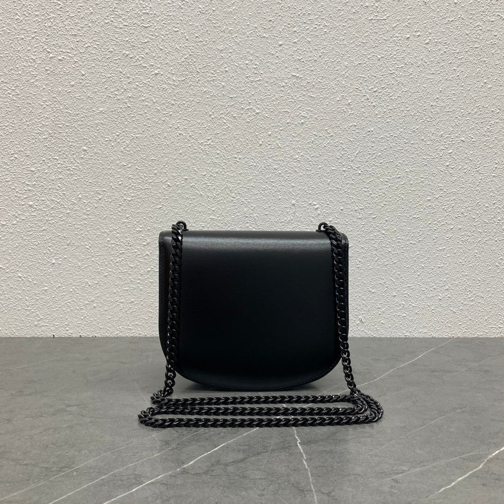 C*line Chain Besace Clea Bag Triomphe Black Calfskin SHW