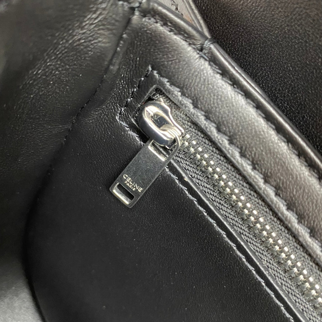 C*line Chain Besace Clea Bag Triomphe Black Calfskin SHW