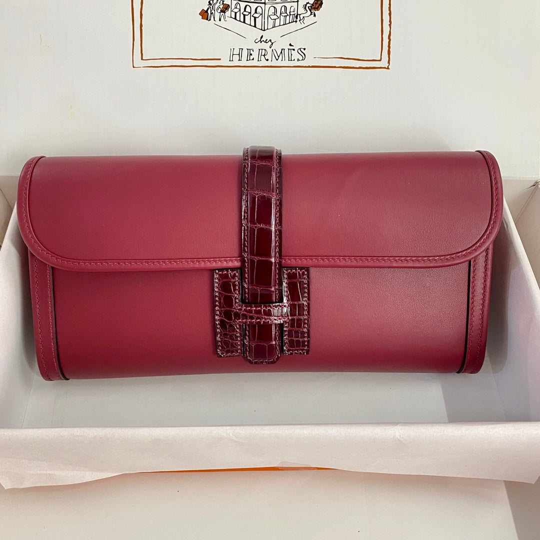 H*M Jige Elan 29 Clutch Calfskin Lizard Skin ( days of production)