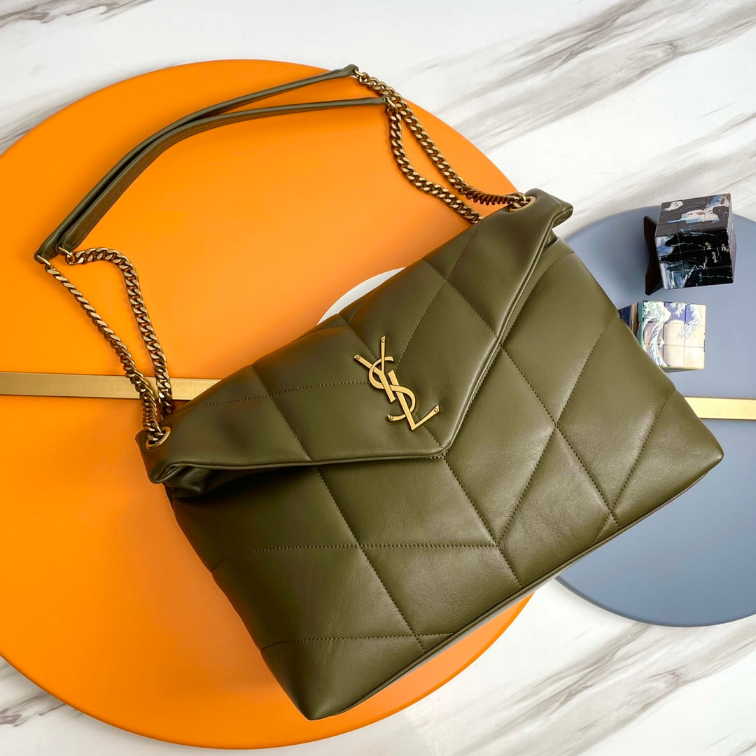 Y*S*L Loulou Puffer Bag Glossy Leather