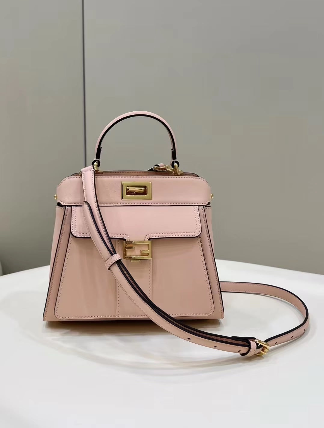 F*ndi PEEKABOO BAG CALFSKIN GOLD HARDWARE