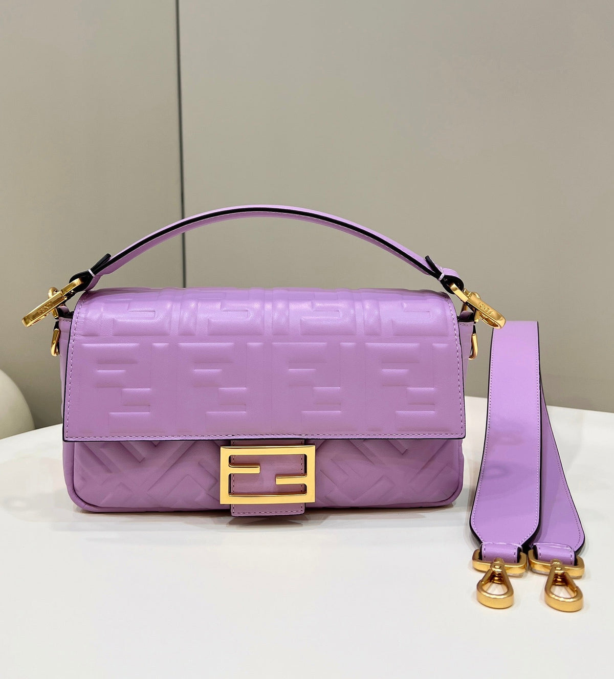 Baguette Lambskin Gold Hardware
