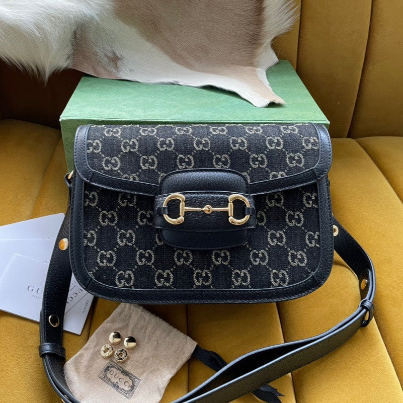G*G HORSEBIT 1955 SADDLE BAG CANVAS CALFSKIN