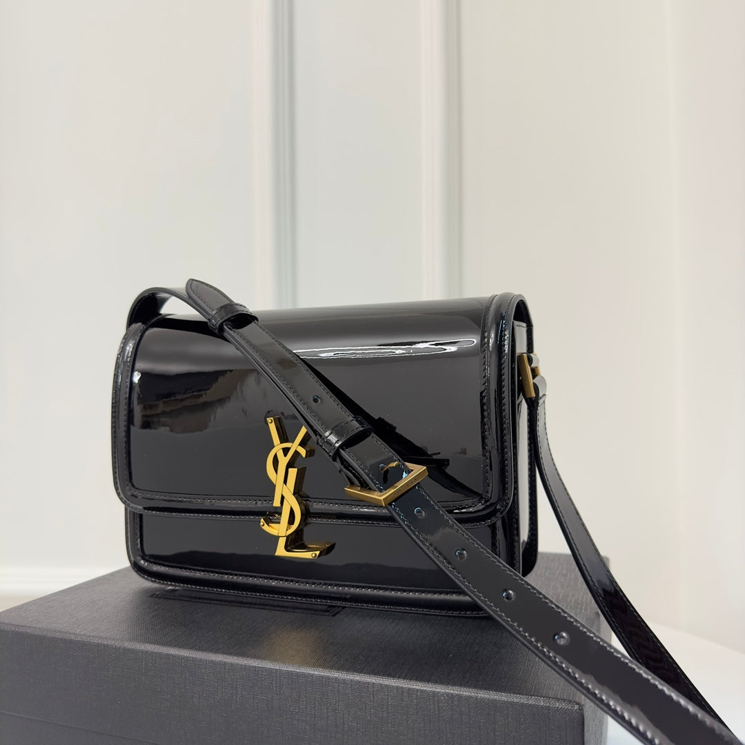 Y*S*L Solferino Satchel Bag Patent Leather