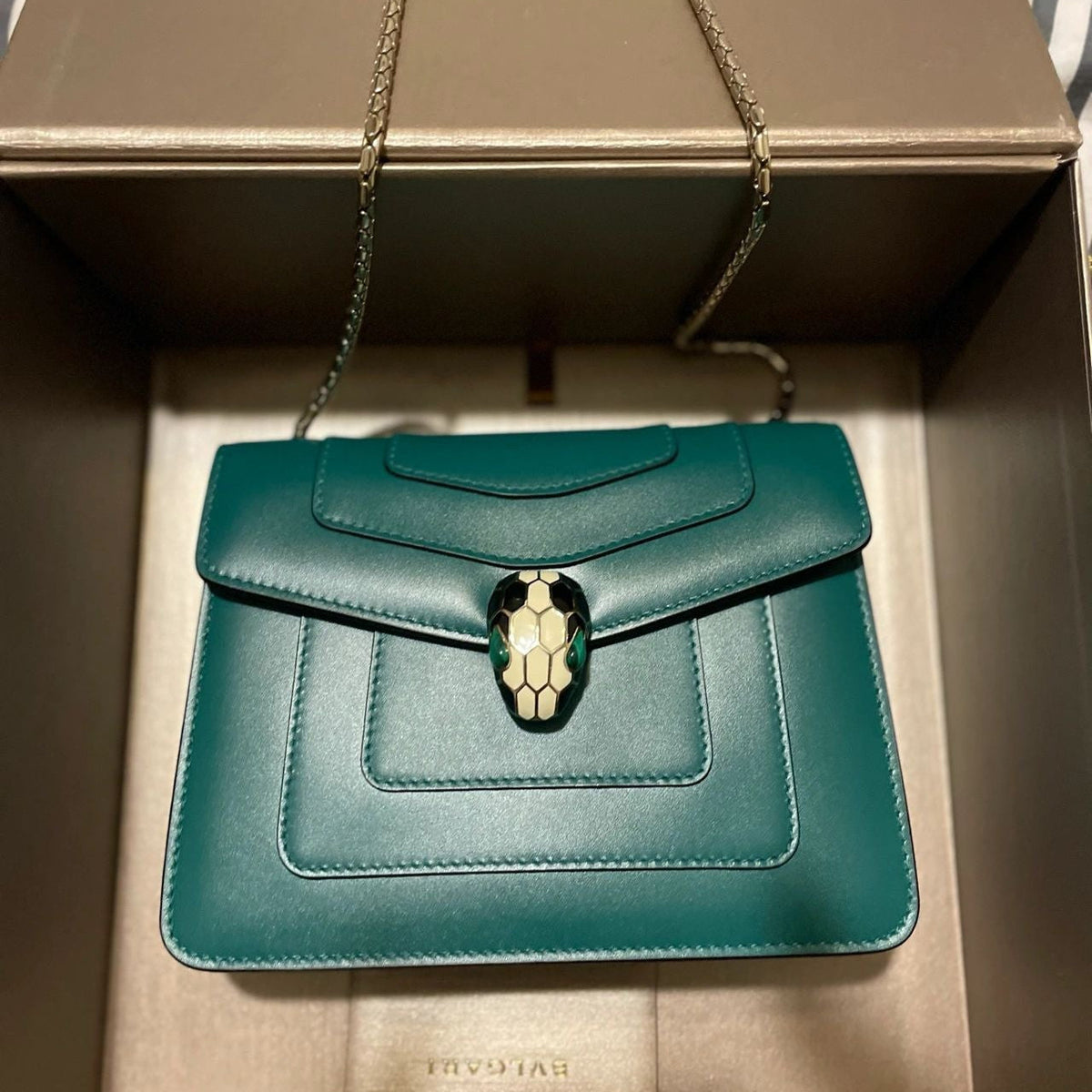 B*V*L Serpenti Forever Crossbody Cafskin GHW