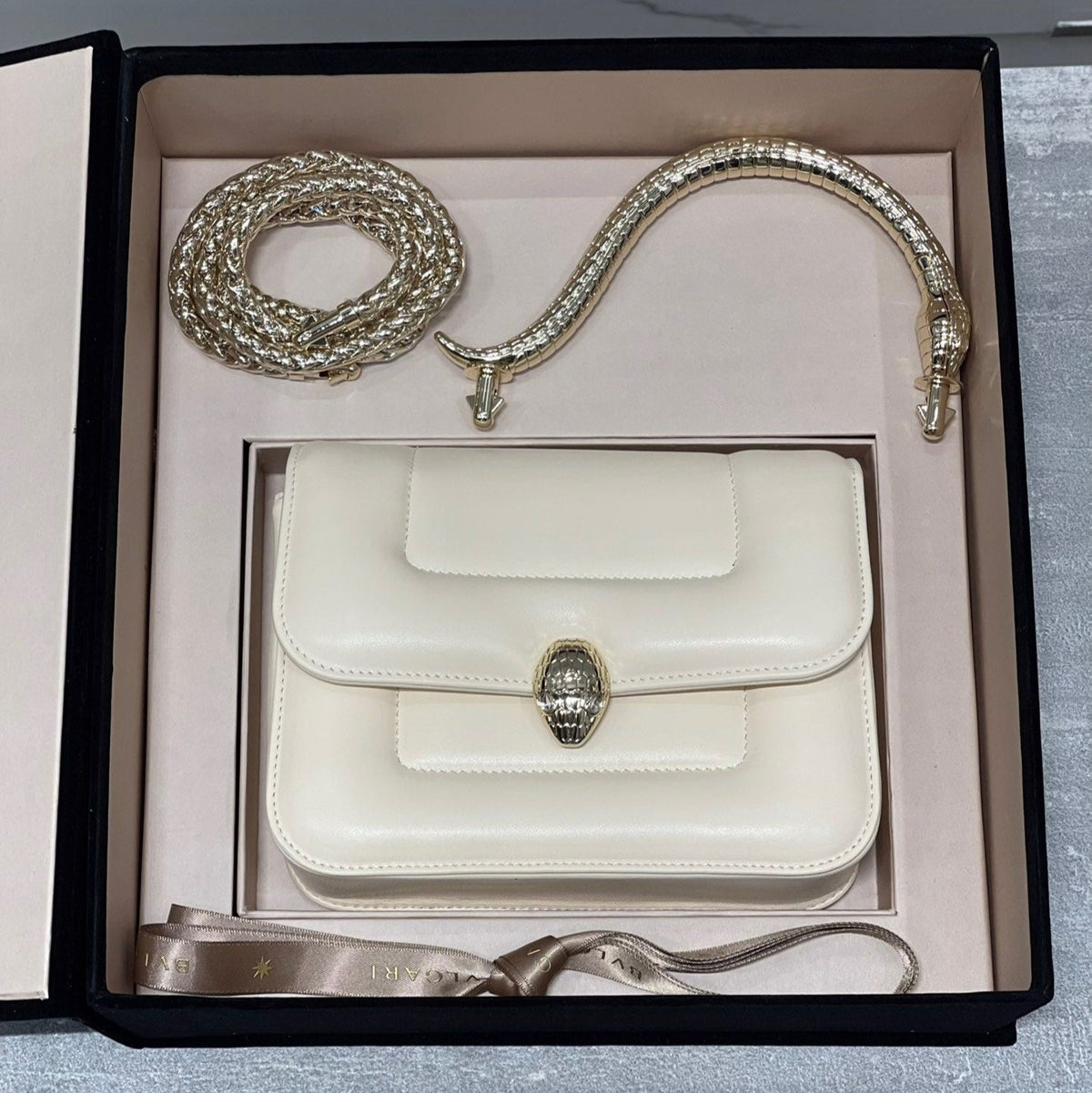B*V*L Serpenti Mary Katrantzou Top Handle Lambskin GHW