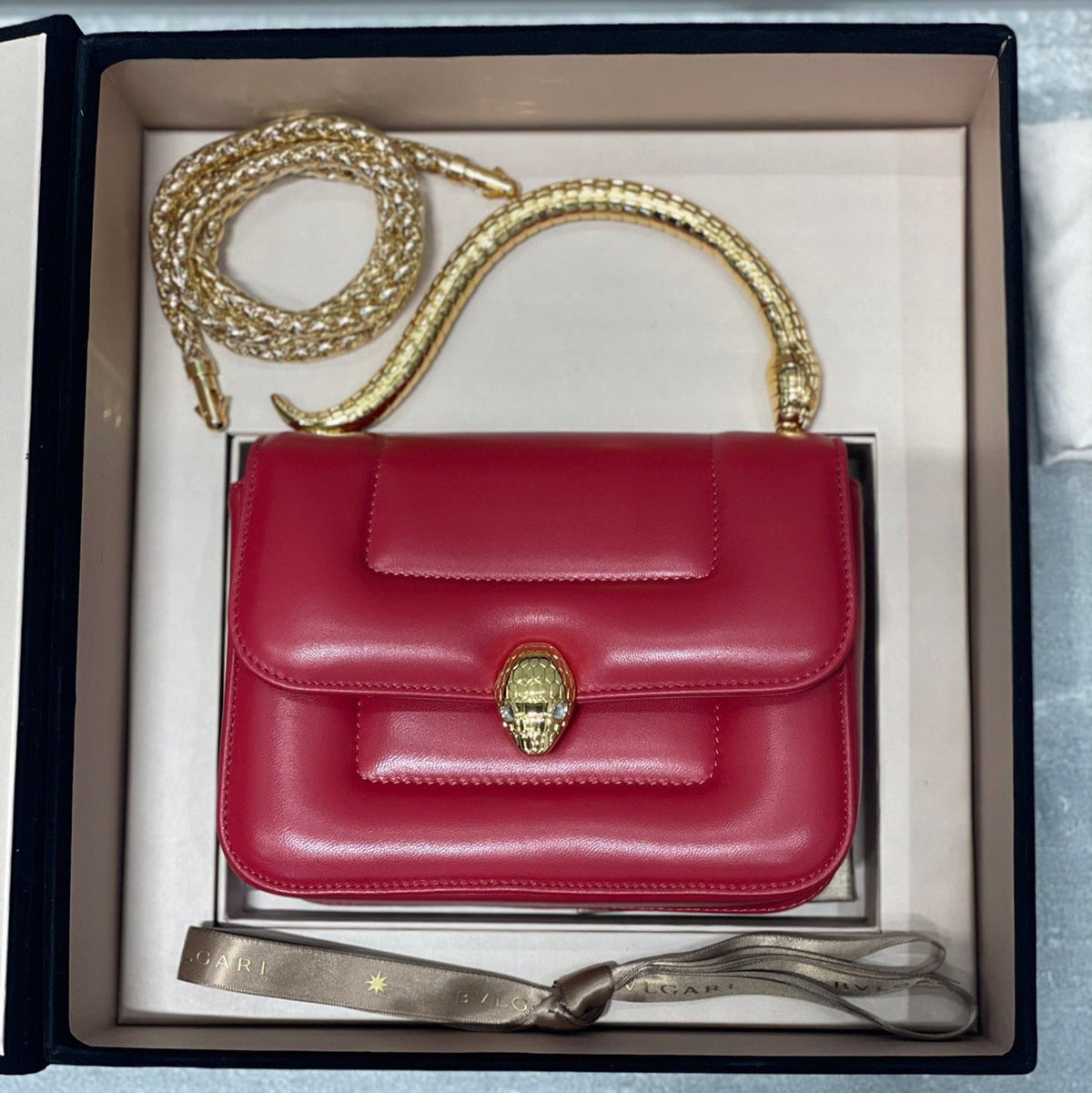 B*V*L Serpenti Mary Katrantzou Top Handle Lambskin GHW