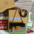 PADLOCK 22 SMALL G*G BAG IN BLACK CALFSKIN AND BEIGE CANVAS