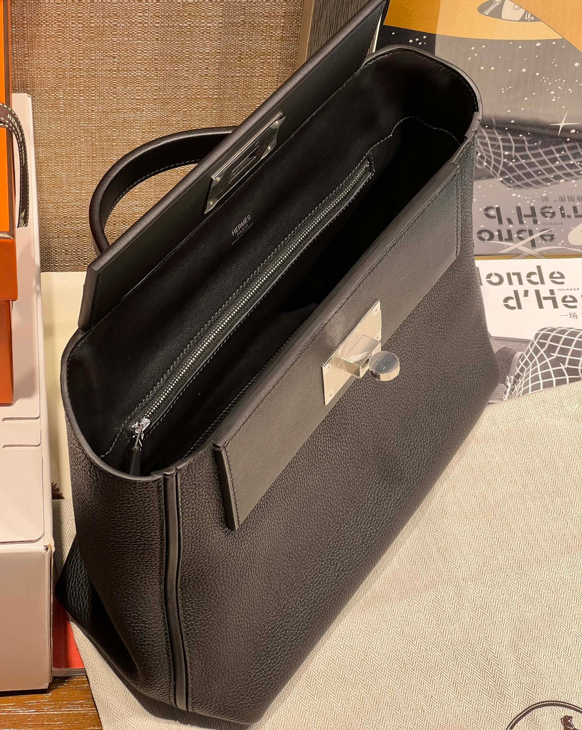 H*M 24 24 Bag Leather Silver Hardware
