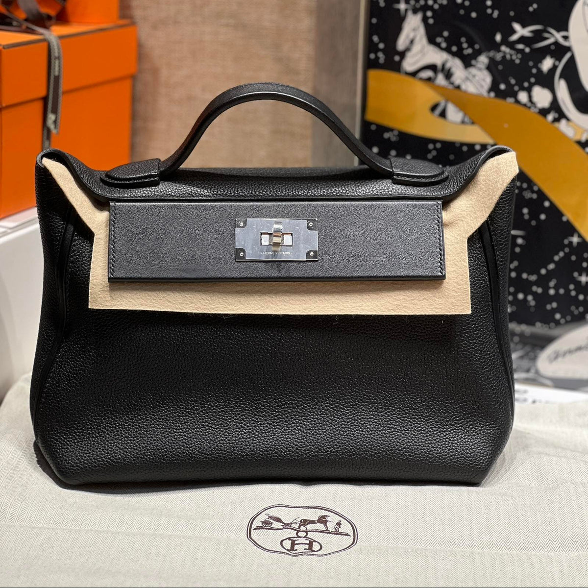H*M 24 24 Bag Leather Silver Hardware