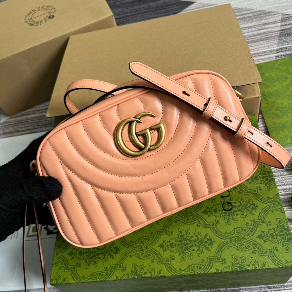 G*G MARMONT SMALL 24 MATELASSÉ IN PEACH PINK CALFSKIN