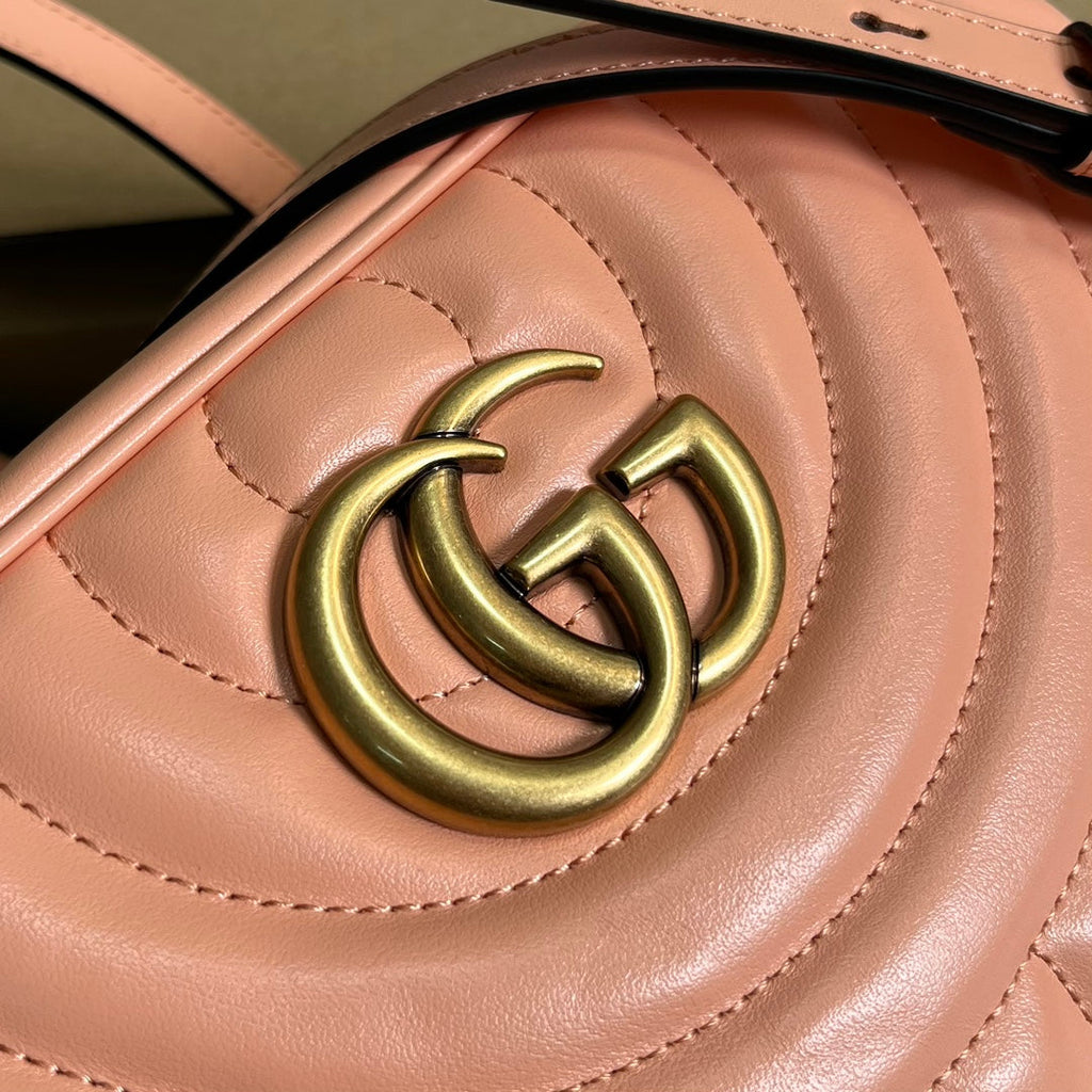 G*G MARMONT SMALL 24 MATELASSÉ IN PEACH PINK CALFSKIN