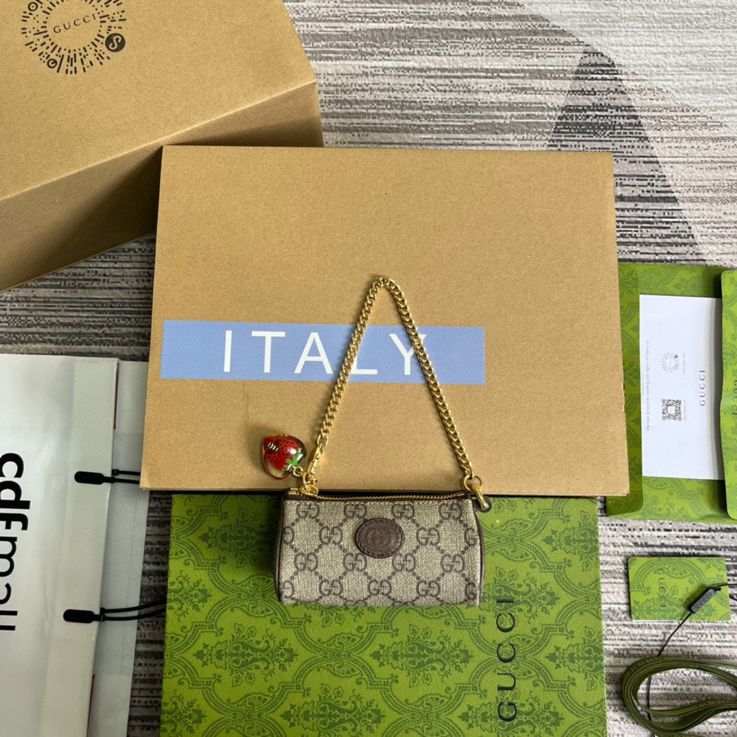 G*G MINI 12 BUCKET BAG IN BEIGE CANVAS