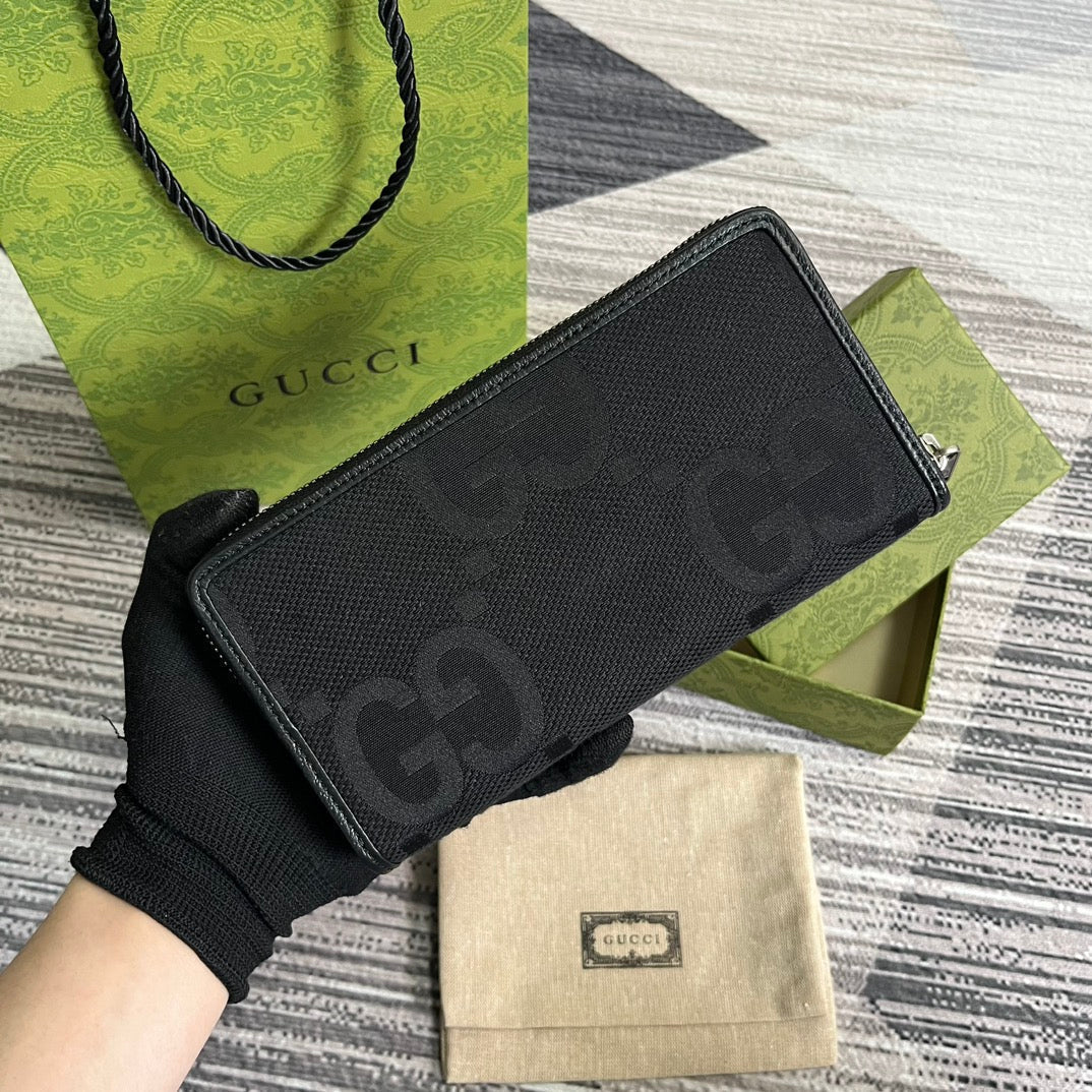 G*G LONG WALLET 19 IN BLACK CANVAS