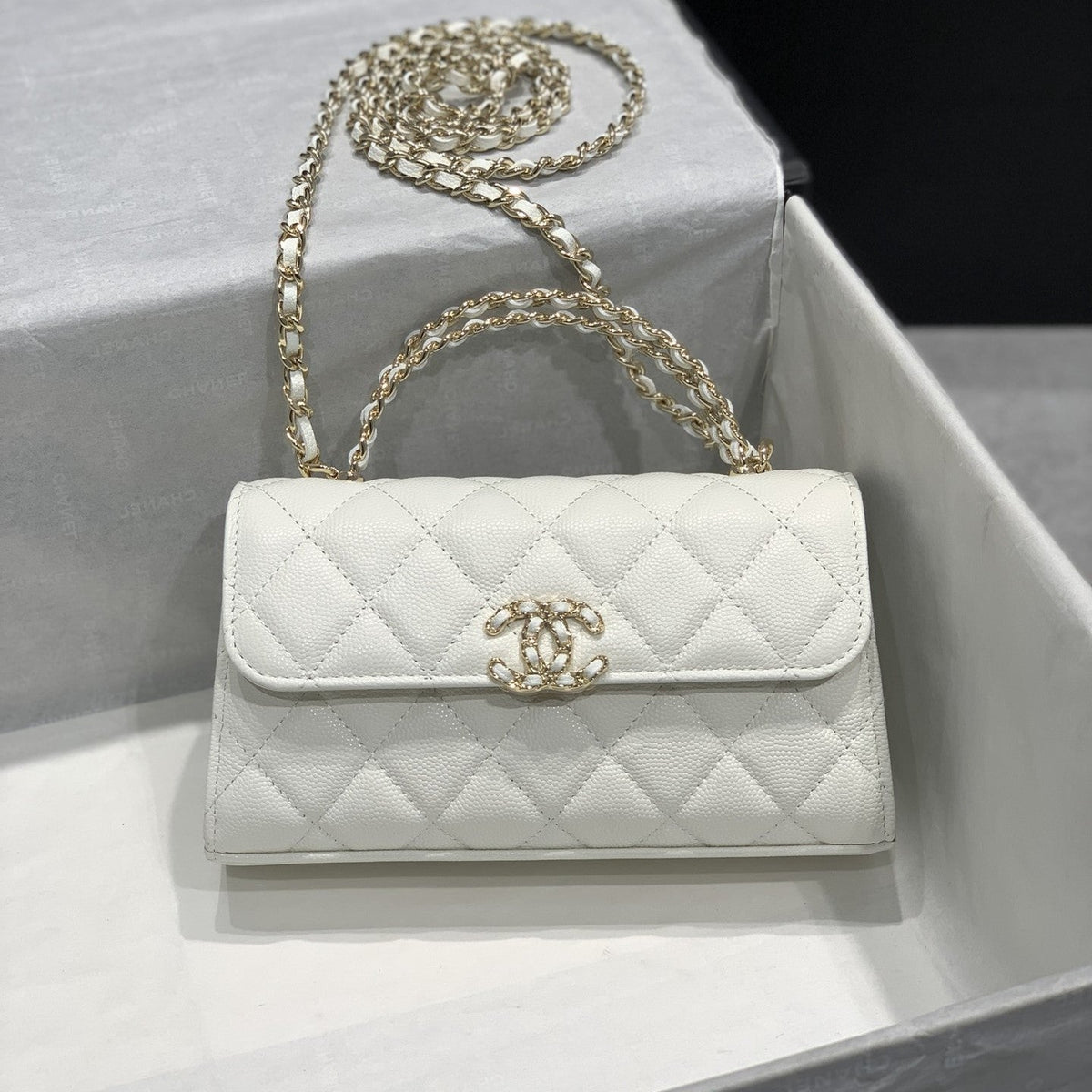 23P Flap Bag Caviar Gold Hardware