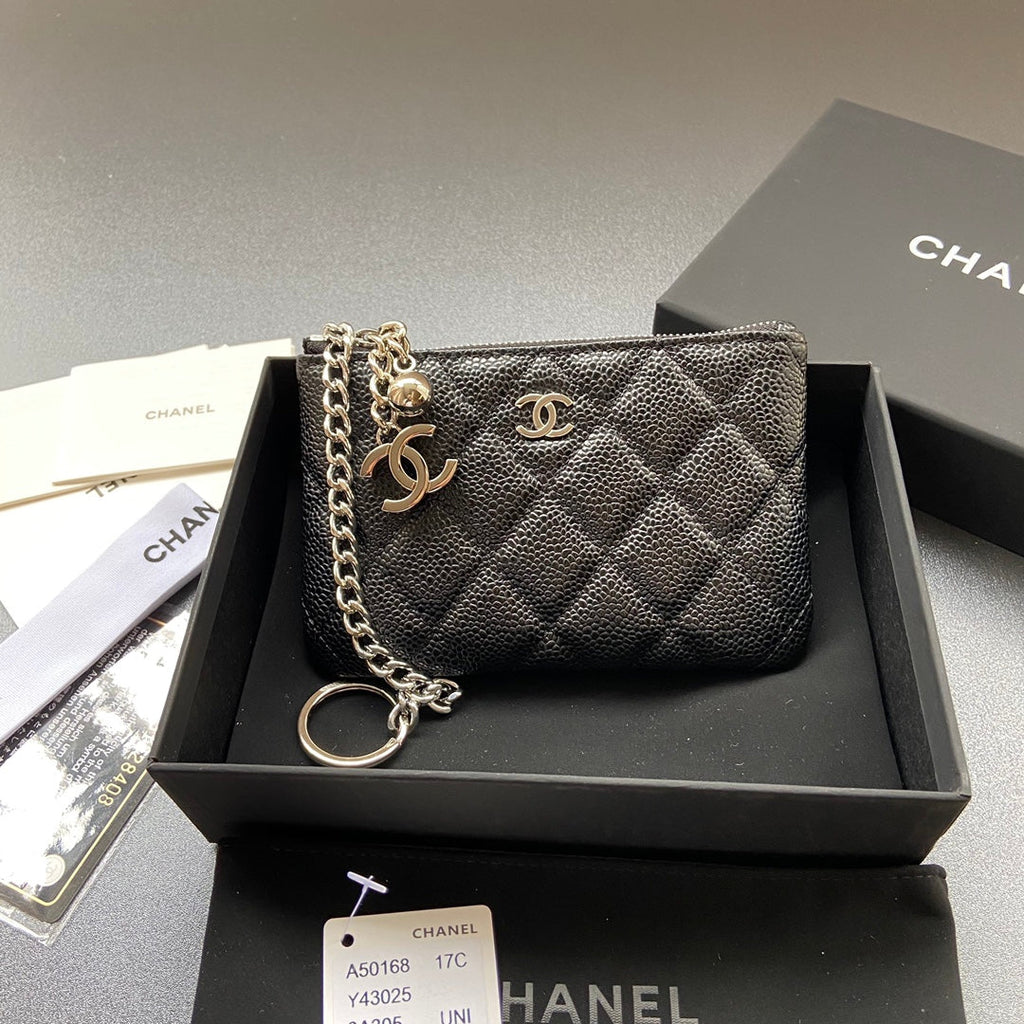 C*C A50168 Keyring Cardholder Black Caviar Sliver Steel