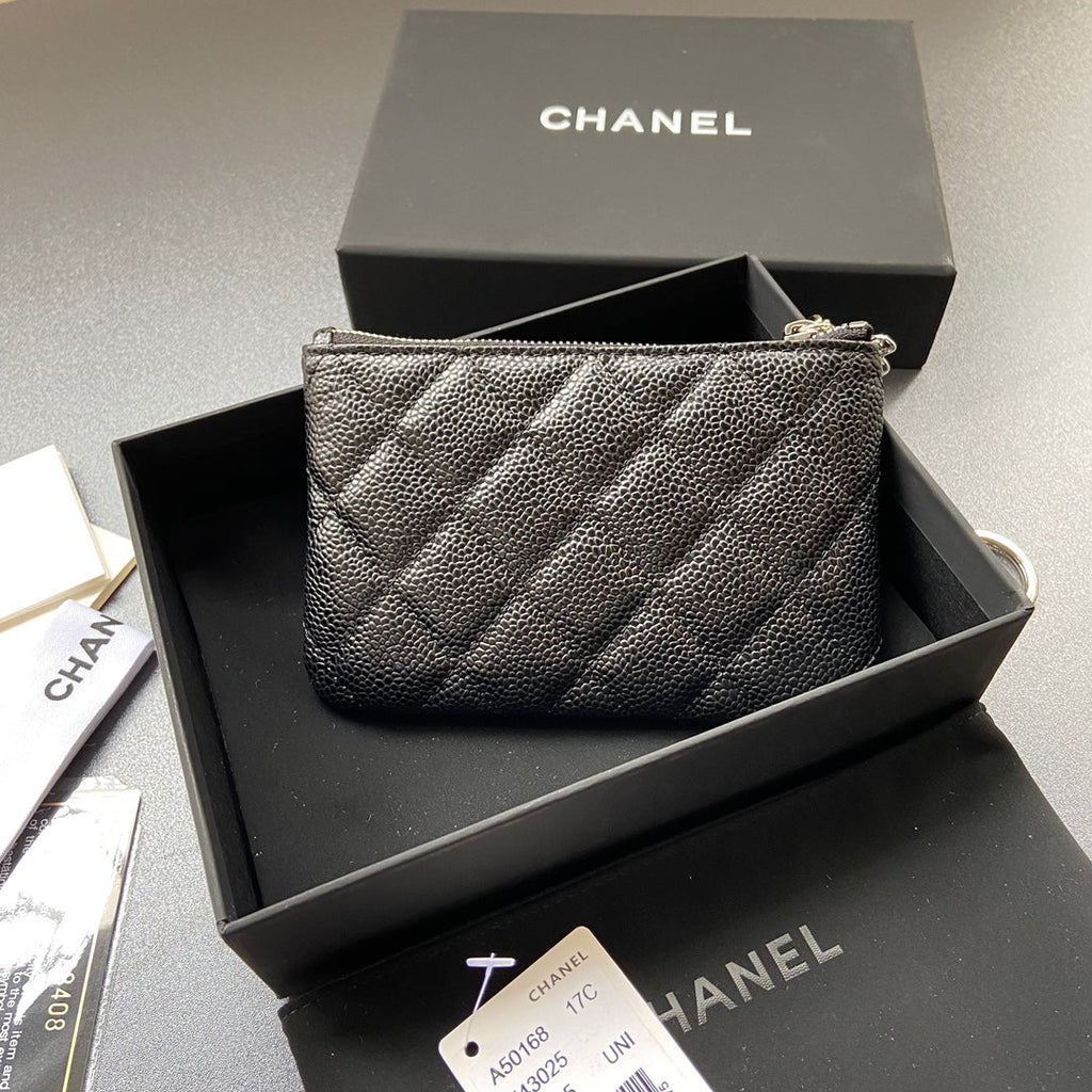 C*C A50168 Keyring Cardholder Black Caviar Sliver Steel