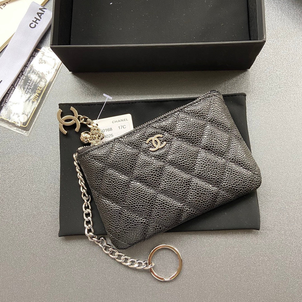 C*C A50168 Keyring Cardholder Black Caviar Sliver Steel