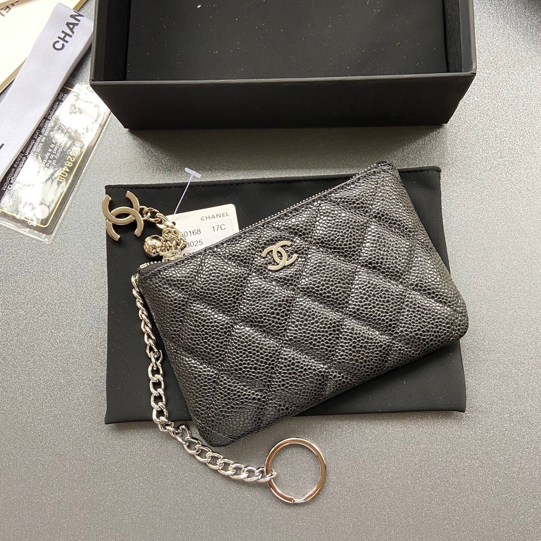 C*C A50168 Keyring Cardholder Black Caviar Sliver Steel