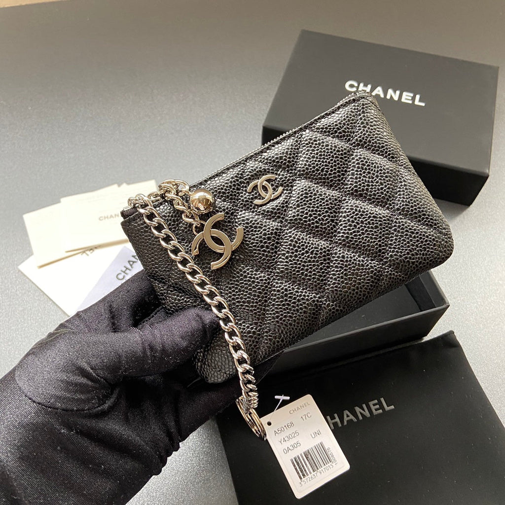 C*C A50168 Keyring Cardholder Black Caviar Sliver Steel