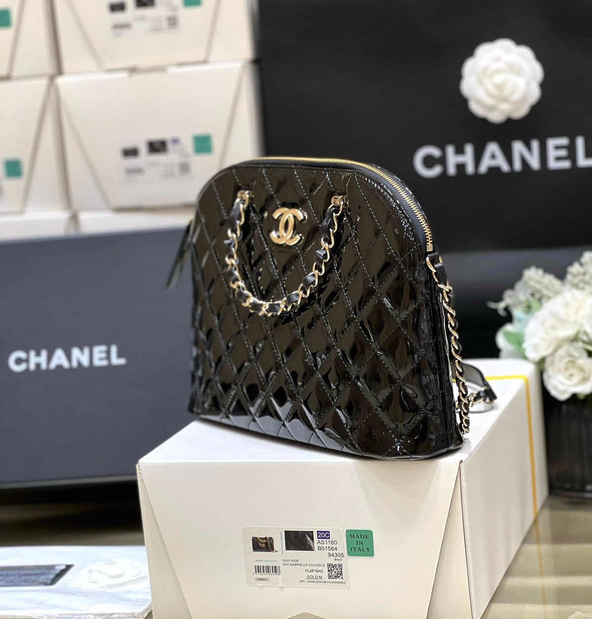 C*C 23S Shell Bag Patent Leather