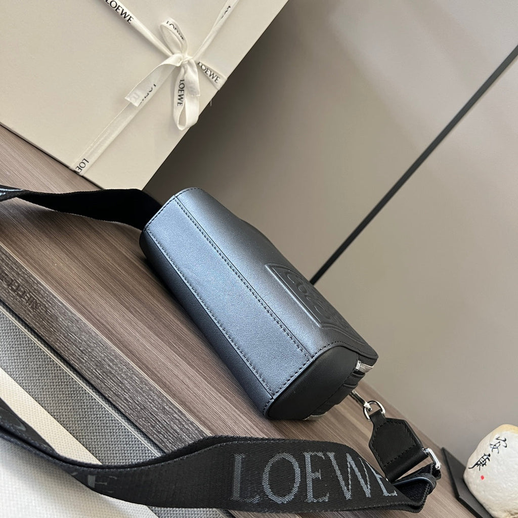 L*ew Mini Camera Black Leather Cross Body Bag