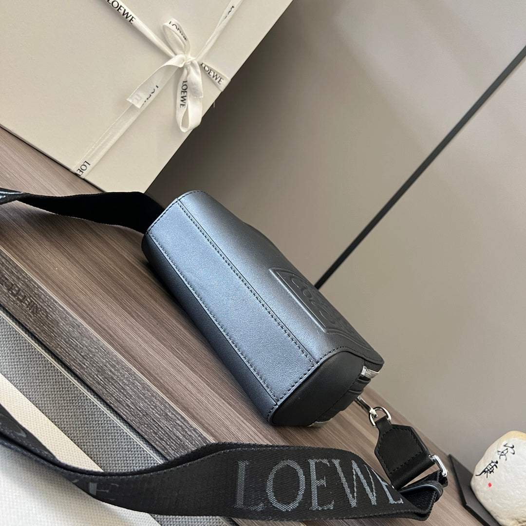 L*ew Mini Camera Black Leather Cross Body Bag