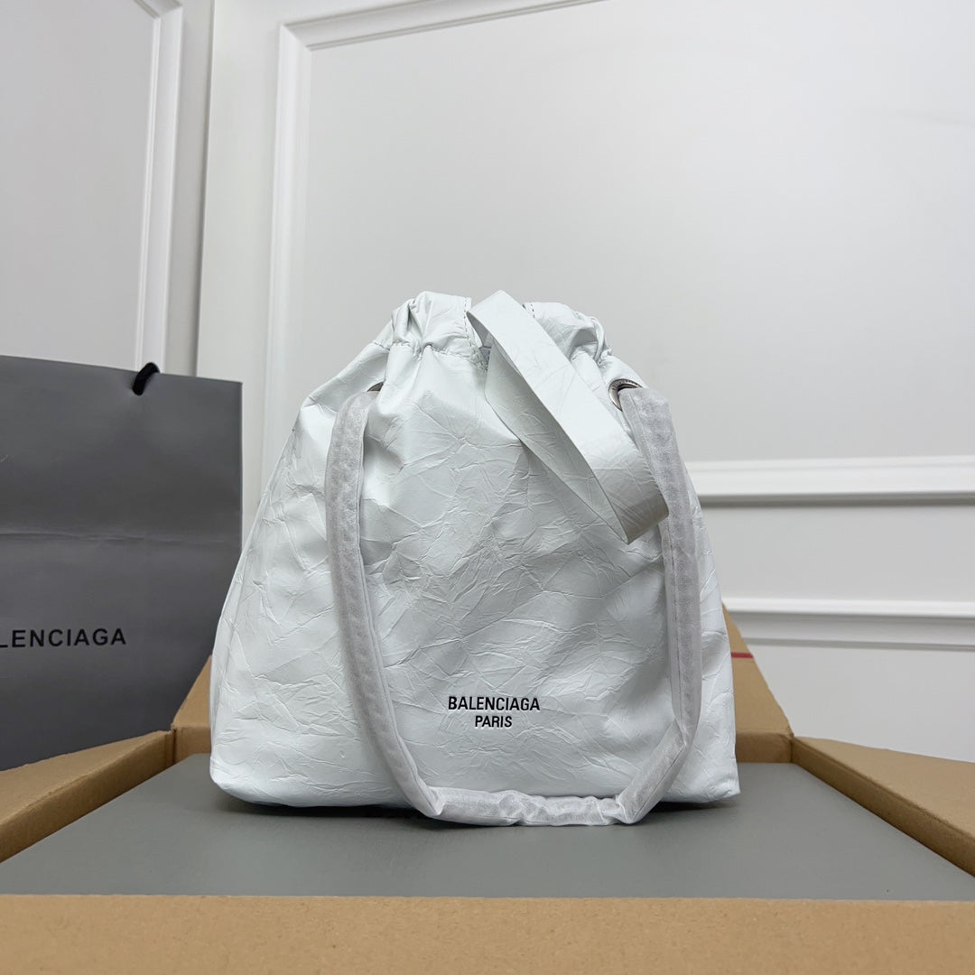 CRUSH TOTE BAG CRUSHED CALFSKIN SILVER HARDWARE