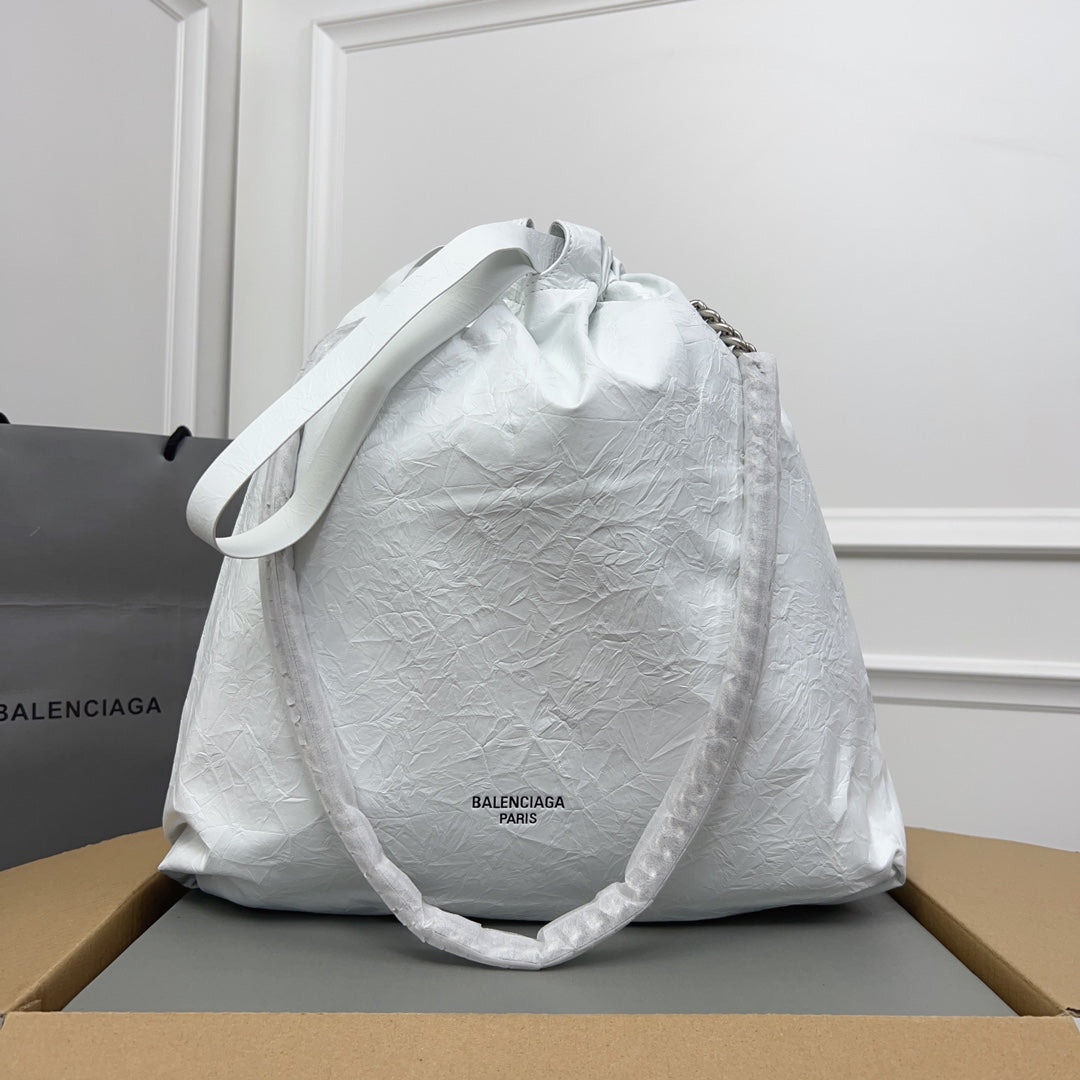CRUSH TOTE BAG 46 CRUSHED CALFSKIN SILVER HARDWARE