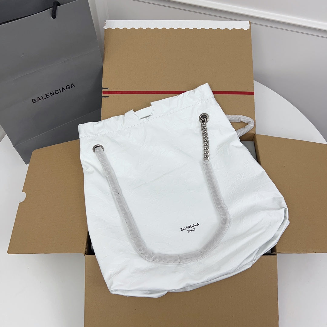 CRUSH TOTE BAG 46 CRUSHED CALFSKIN SILVER HARDWARE