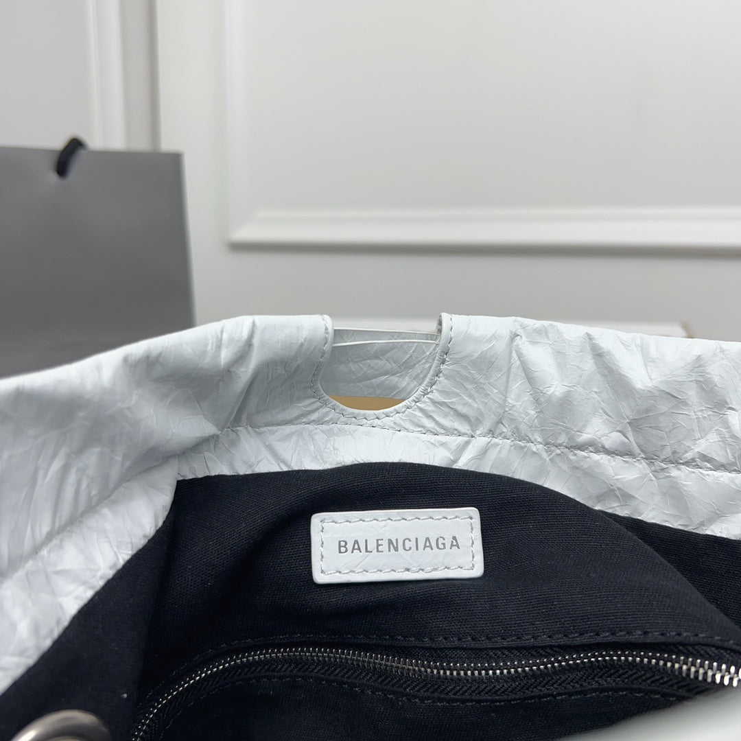 CRUSH TOTE BAG 46 CRUSHED CALFSKIN SILVER HARDWARE