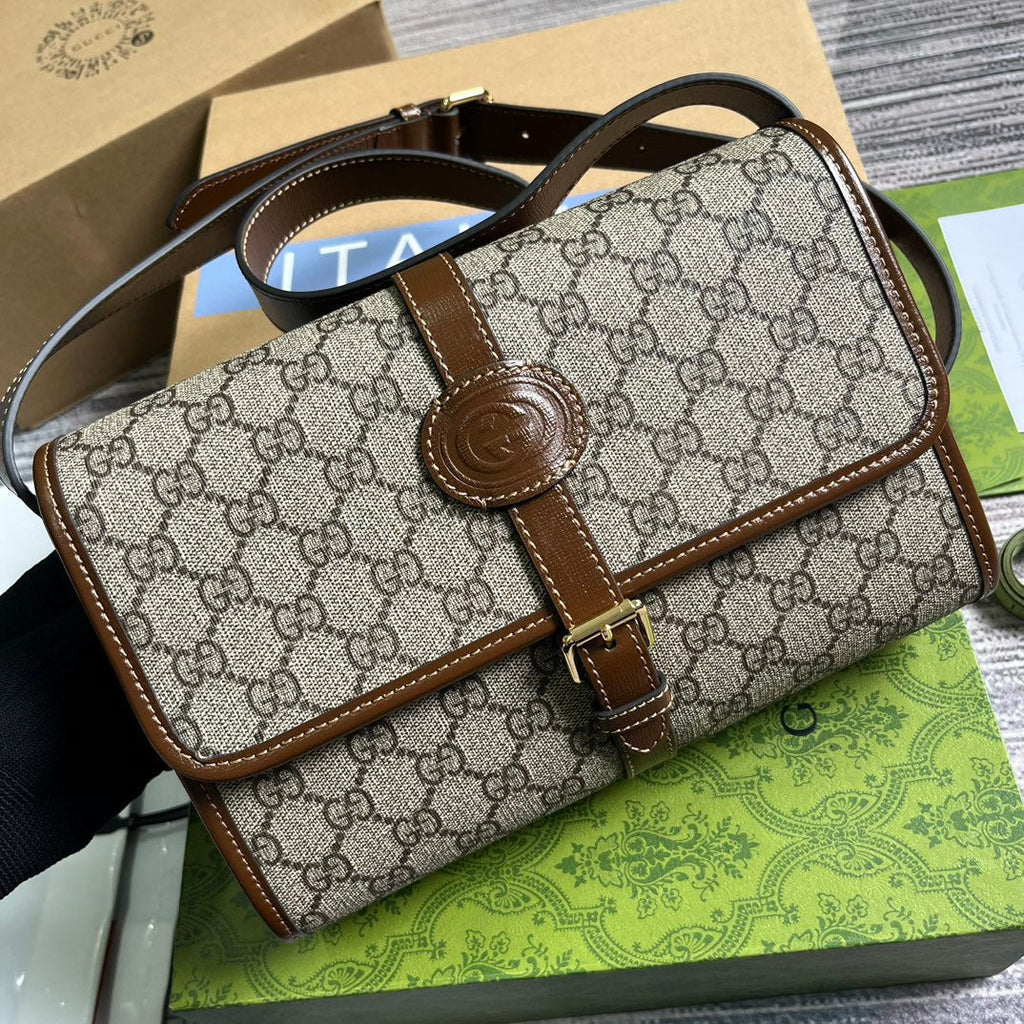 MESSENGER BAG CANVAS ANG CALFSKIN