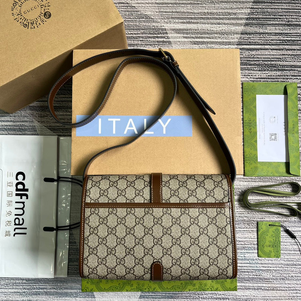MESSENGER BAG CANVAS ANG CALFSKIN