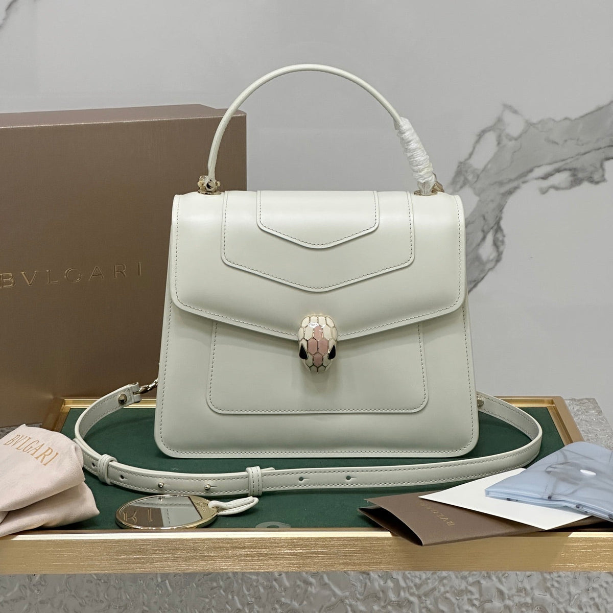 B*V*L Serpenti Forever Top Handle Bag Calfskin GHW