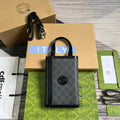 G*G CLASP CLUTCH CANVAS CALFSKIN