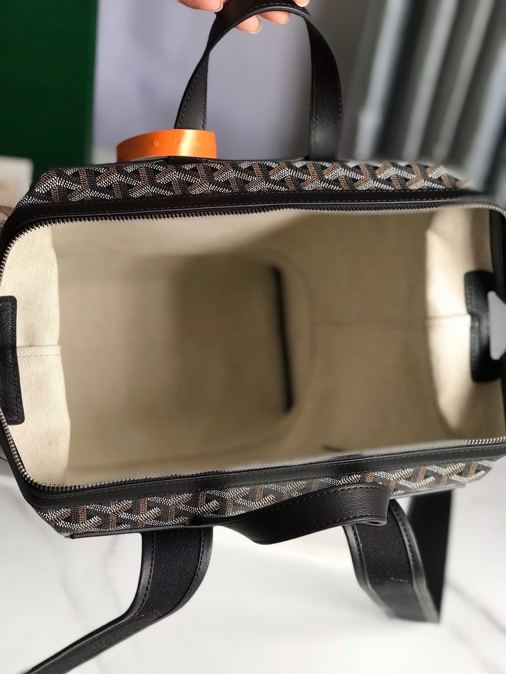 CISALPIN BACKPACK 43 IN BLACK G*yardine CANVAS AND CALFSKIN