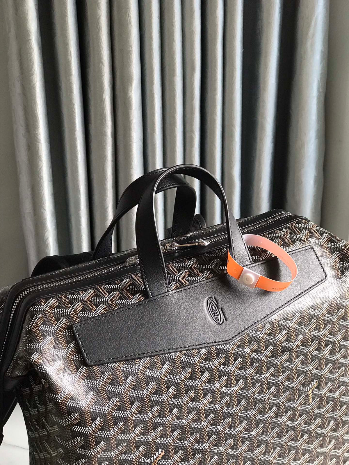 CISALPIN BACKPACK 43 IN BLACK G*yardine CANVAS AND CALFSKIN