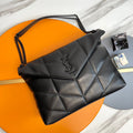 Y*S*L Loulou Puffer Medium Bag 35cm Full Black Glossy Leather