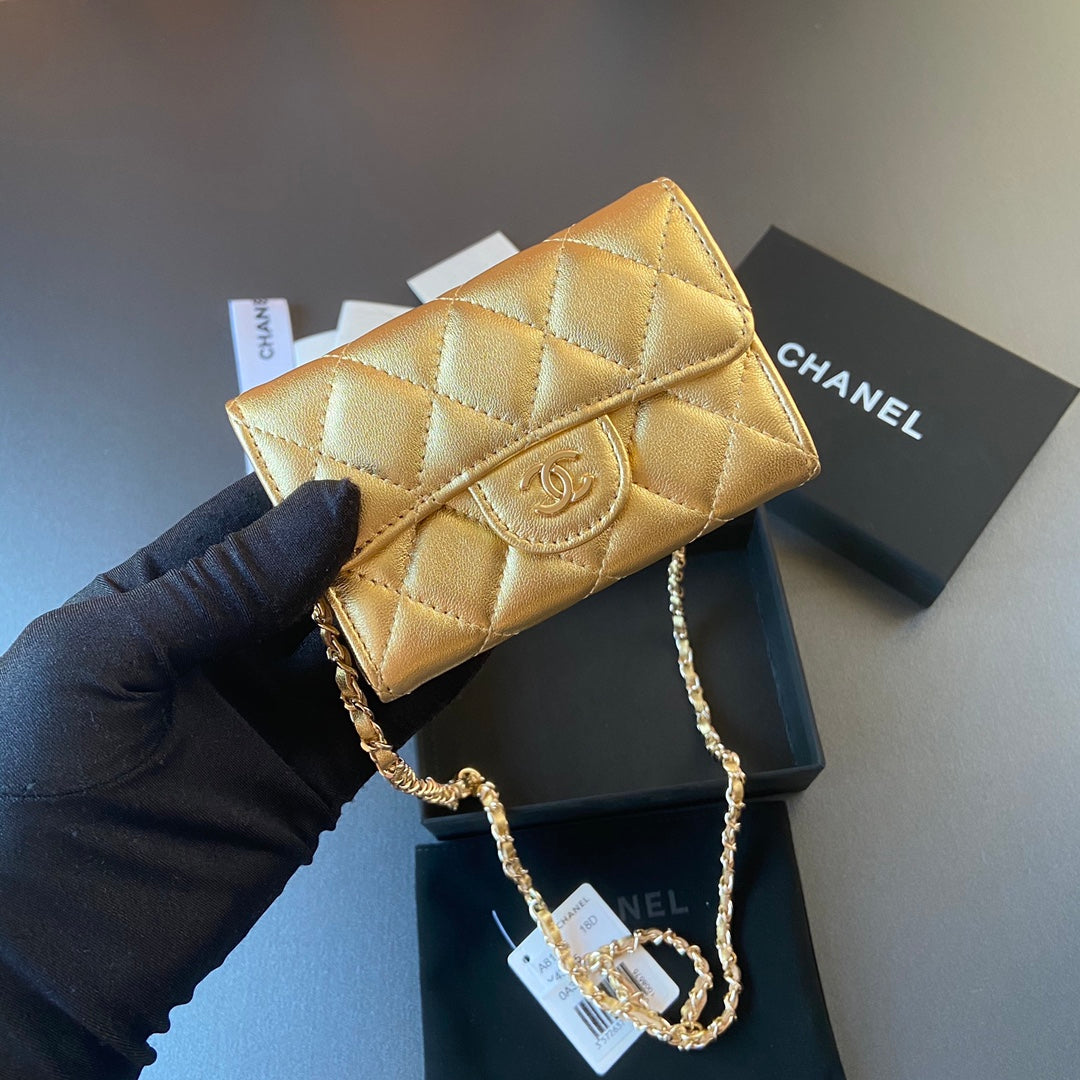 C*C 24 Classic Wallet On Chain Sheepskin