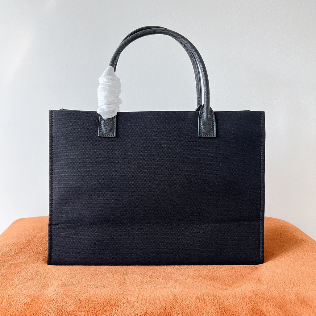 V*rsace Denim Canvas Tote Bag Cowhide Handle
