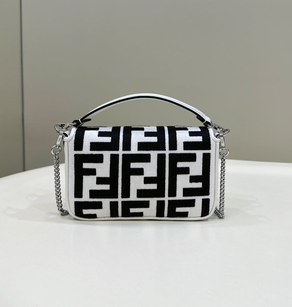 F*ndi BAGUETTE BAG CANVAS GOLD HARDWARE