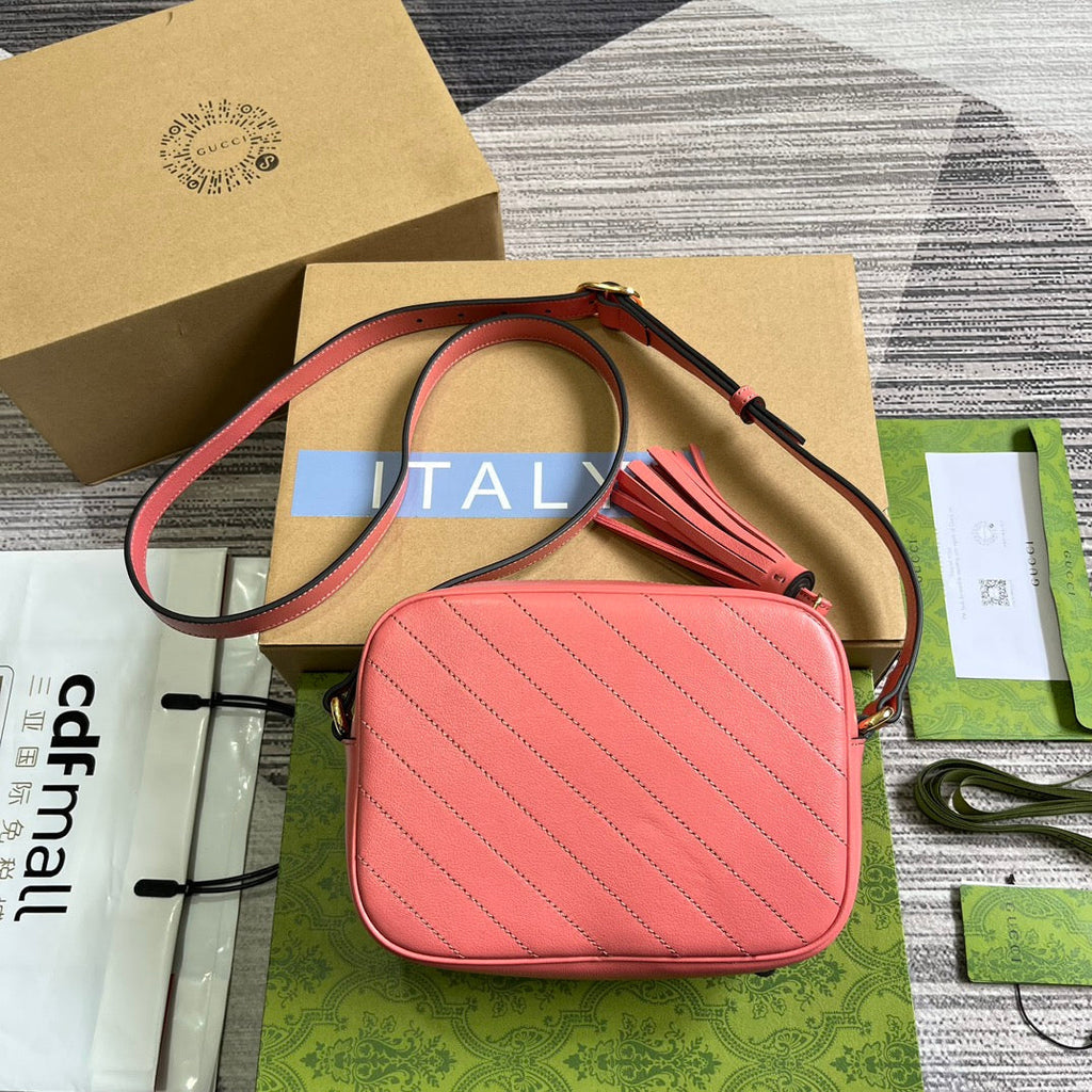 G*G BLONDIE SMALL 21 SHOULDER BAG IN DARK PINK CALFSKIN
