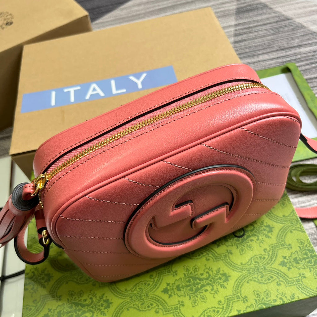 G*G BLONDIE SMALL 21 SHOULDER BAG IN DARK PINK CALFSKIN