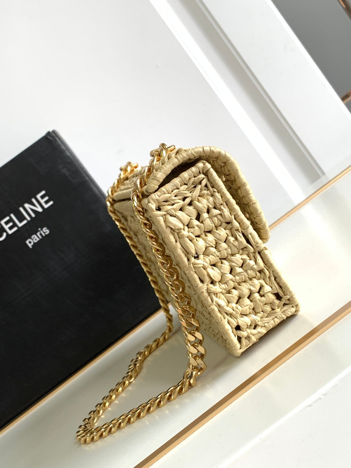 C*L Triomphe Raffia Gold Hardware