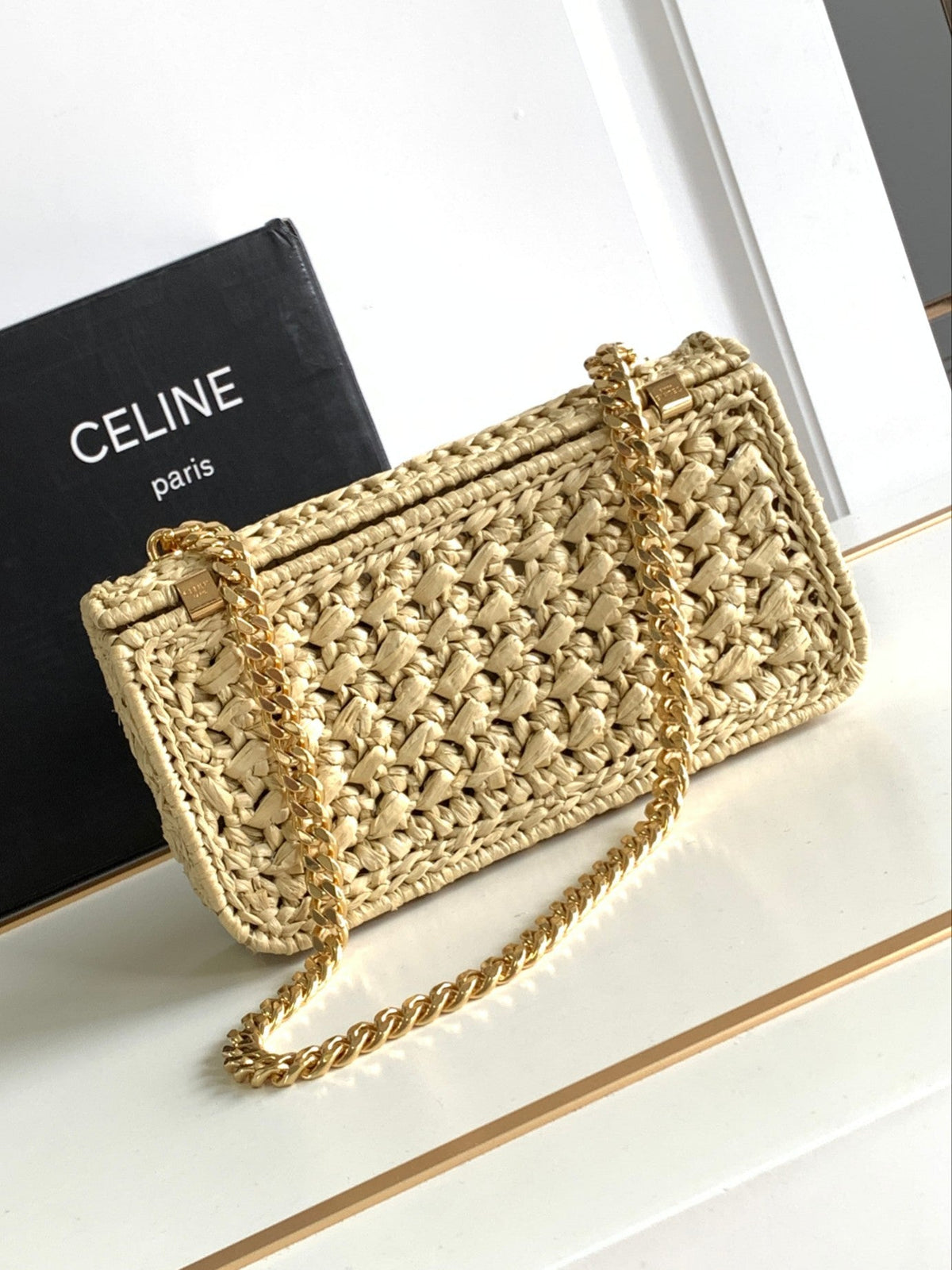 C*L Triomphe Raffia Gold Hardware