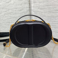 C*D Oval camera bag 18 black cowhide leather