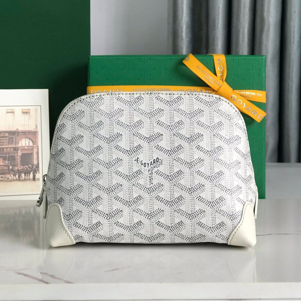 VENDÔME COSMETIC POUCH G*yardine CANVAS CALFSKIN TRIM