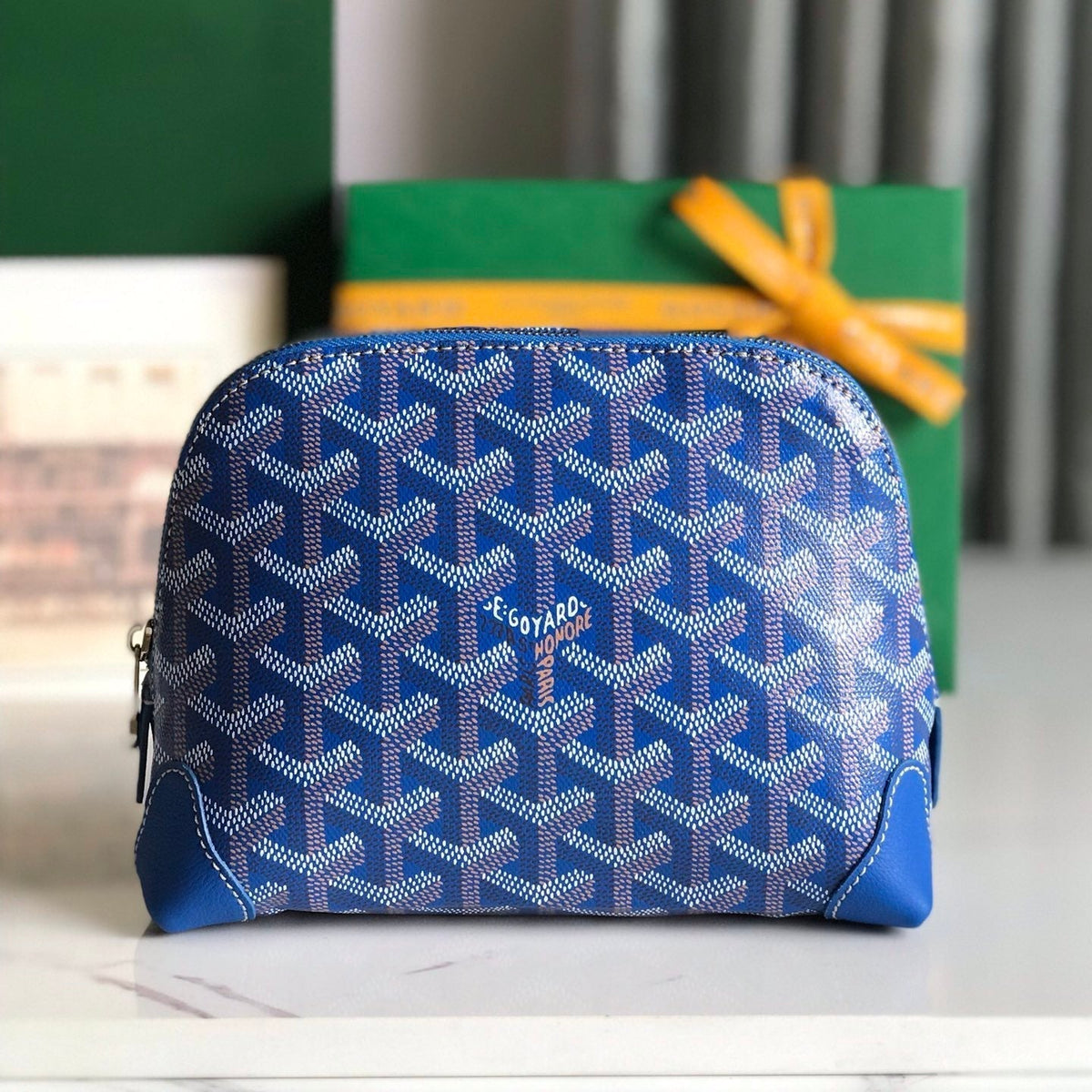 VENDÔME COSMETIC POUCH G*yardine CANVAS CALFSKIN TRIM